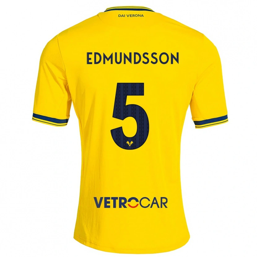 Danxen Dames Andrias Edmundsson #5 Geel Rood Uitshirt Uittenue 2026/27 T-Shirt