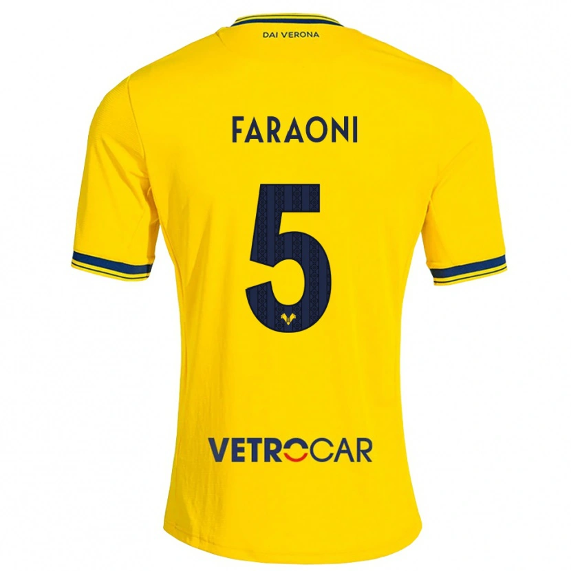 Danxen Dames Davide Faraoni #5 Geel Rood Uitshirt Uittenue 2026/27 T-Shirt