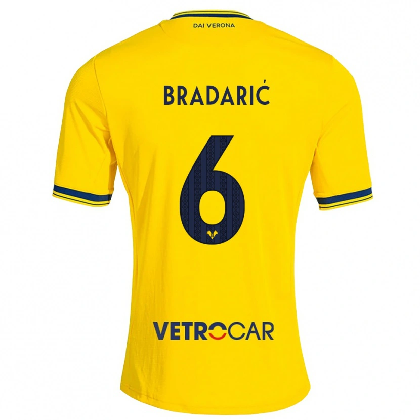 Danxen Dames Domagoj Bradarić #6 Geel Rood Uitshirt Uittenue 2026/27 T-Shirt