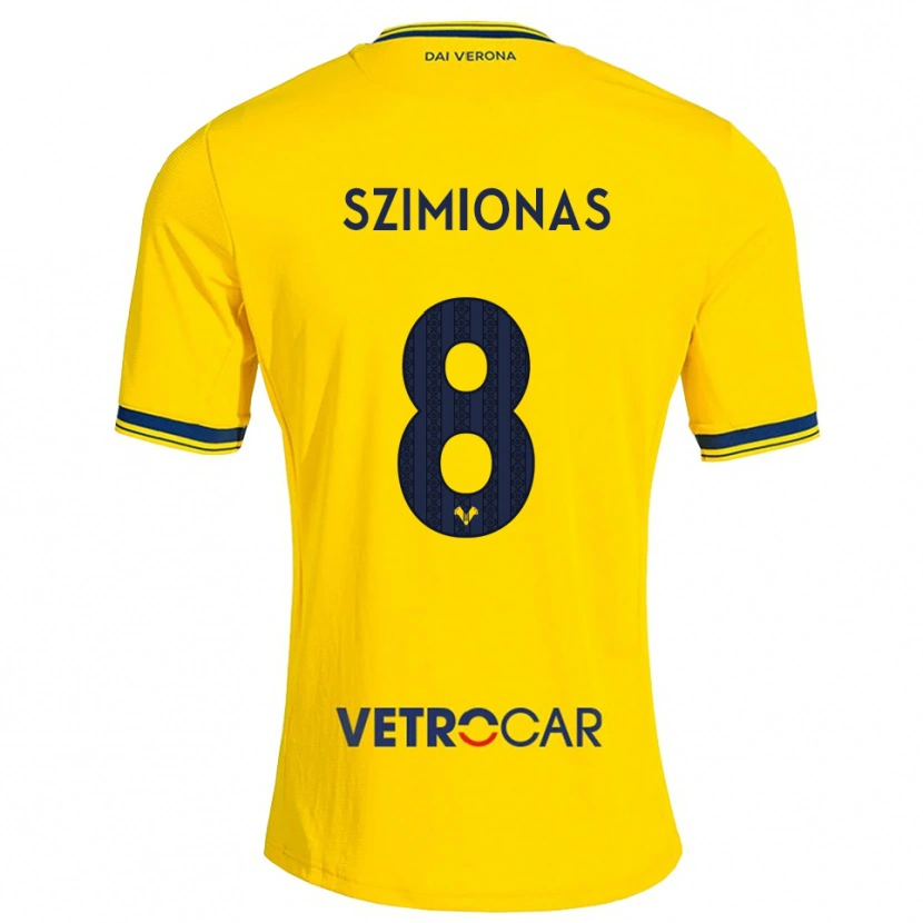 Danxen Dames Luca Szimionaș #8 Geel Rood Uitshirt Uittenue 2026/27 T-Shirt