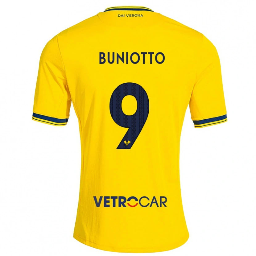 Danxen Dames Mattia Buniotto #9 Geel Rood Uitshirt Uittenue 2026/27 T-Shirt