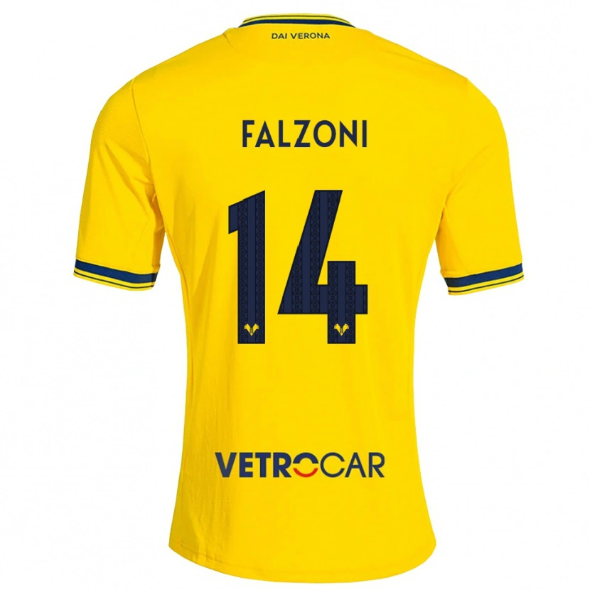 Danxen Dames Leonardo Falzoni #14 Geel Rood Uitshirt Uittenue 2026/27 T-Shirt