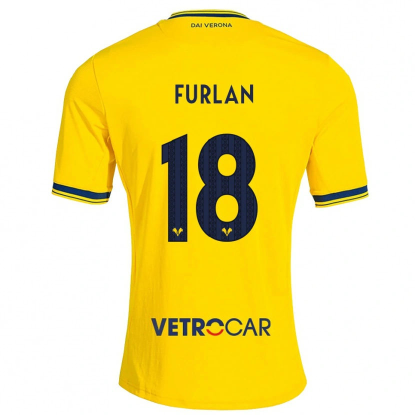 Danxen Dames David Furlan #18 Geel Rood Uitshirt Uittenue 2026/27 T-Shirt