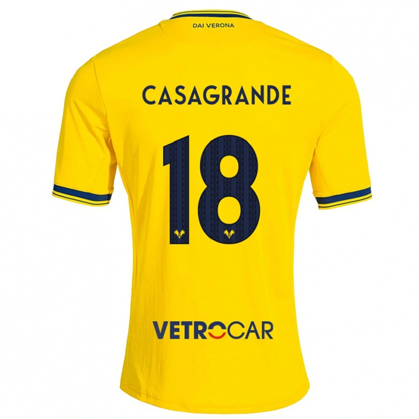 Danxen Dames Davide Casagrande #18 Geel Rood Uitshirt Uittenue 2026/27 T-Shirt