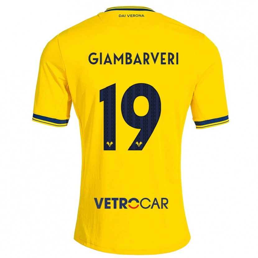 Danxen Dames Mattia Giambarveri #19 Geel Rood Uitshirt Uittenue 2026/27 T-Shirt