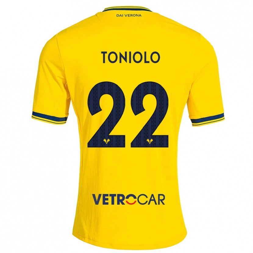 Danxen Dames Giacomo Toniolo #22 Geel Rood Uitshirt Uittenue 2026/27 T-Shirt