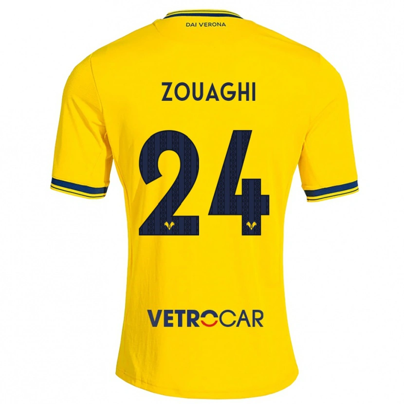 Danxen Dames Thomas Zouaghi #24 Geel Rood Uitshirt Uittenue 2026/27 T-Shirt
