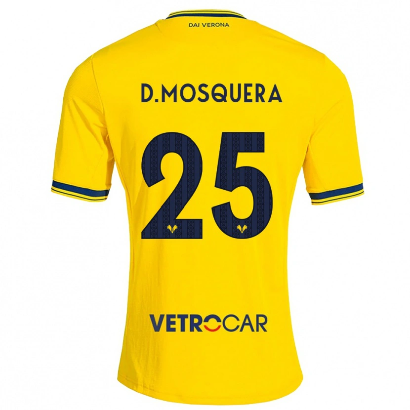 Danxen Dames Daniel Mosquera #25 Geel Rood Uitshirt Uittenue 2026/27 T-Shirt
