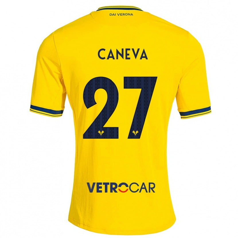 Danxen Dames Elia Caneva #27 Geel Rood Uitshirt Uittenue 2026/27 T-Shirt