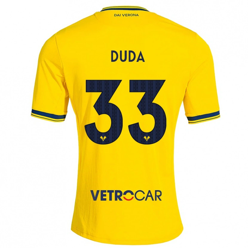 Danxen Dames Ondrej Duda #33 Geel Rood Uitshirt Uittenue 2026/27 T-Shirt