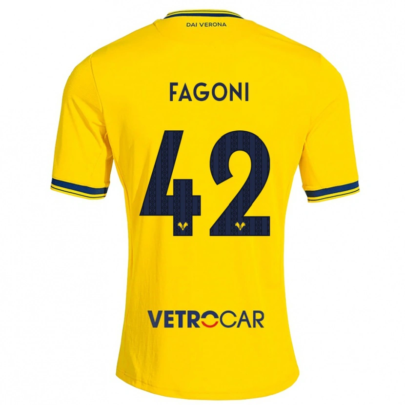 Danxen Dames Marco Fagoni #42 Geel Rood Uitshirt Uittenue 2026/27 T-Shirt
