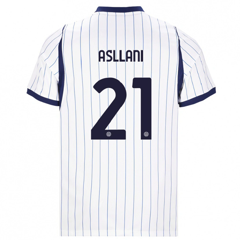 Danxen Dames Kristjan Asllani #21 Wit Marineblauw Uitshirt Uittenue 2026/27 T-Shirt