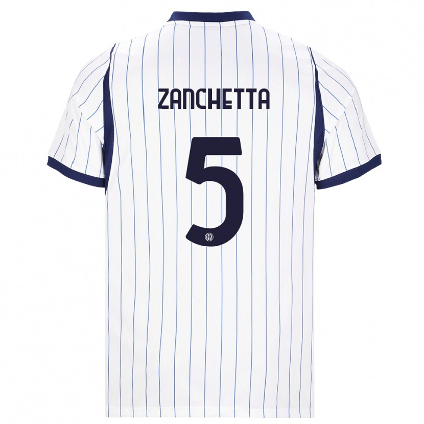 Danxen Dames Mattia Zanchetta #5 Wit Marineblauw Uitshirt Uittenue 2026/27 T-Shirt