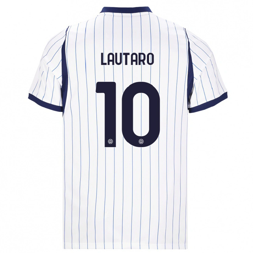 Danxen Dames Lautaro Martínez #10 Wit Marineblauw Uitshirt Uittenue 2026/27 T-Shirt