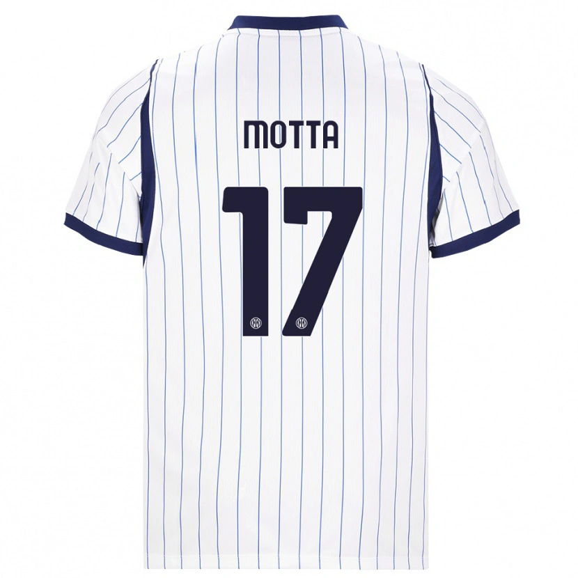 Danxen Dames Matteo Motta #17 Wit Marineblauw Uitshirt Uittenue 2026/27 T-Shirt