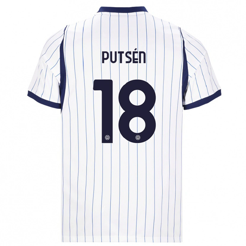 Danxen Dames Dino Putsén #18 Wit Marineblauw Uitshirt Uittenue 2026/27 T-Shirt