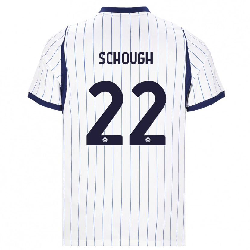 Danxen Dames Olivia Schough #22 Wit Marineblauw Uitshirt Uittenue 2026/27 T-Shirt