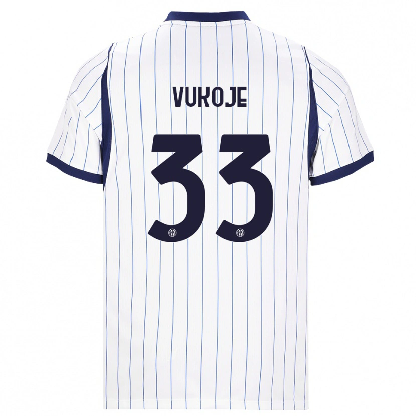 Danxen Dames Andrija Vukoje #33 Wit Marineblauw Uitshirt Uittenue 2026/27 T-Shirt