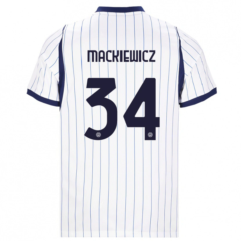 Danxen Dames Patryk Mackiewicz #34 Wit Marineblauw Uitshirt Uittenue 2026/27 T-Shirt