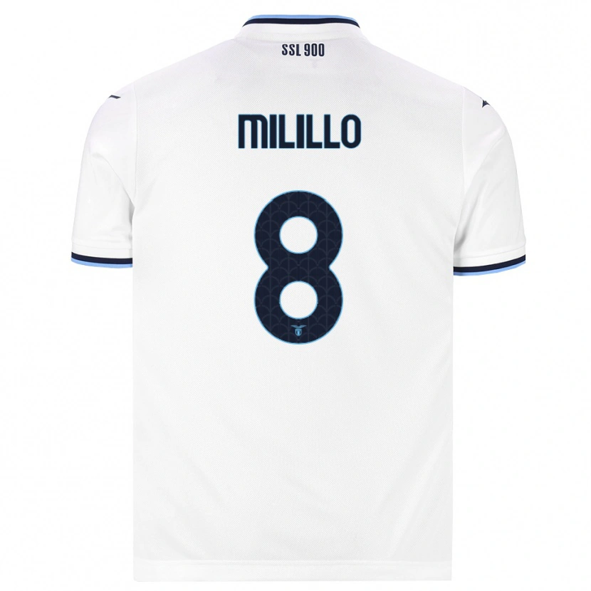 Danxen Dames Flavio Milillo #8 Wit Marineblauw Uitshirt Uittenue 2026/27 T-Shirt