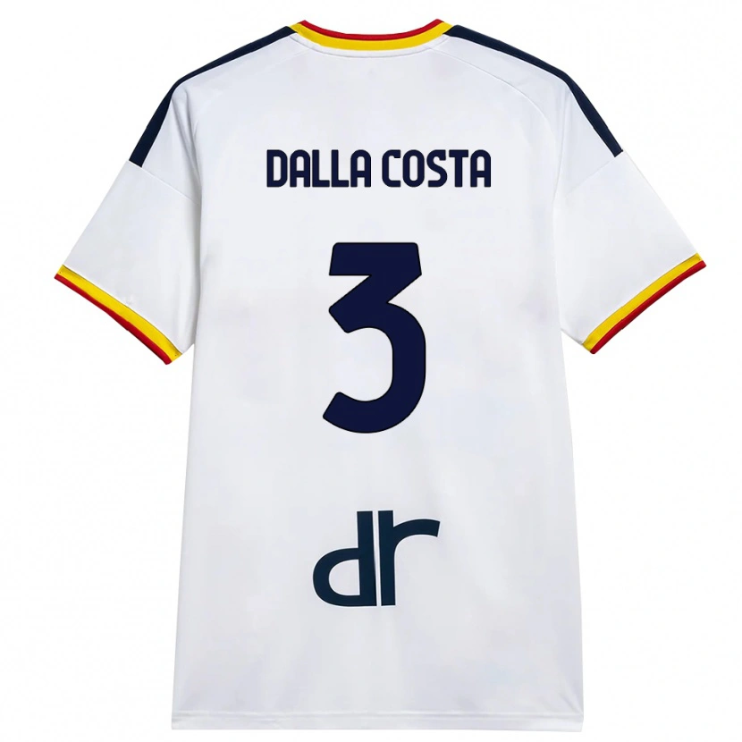 Danxen Dames Luca Dalla Costa #3 Wit Geel Rood Uitshirt Uittenue 2026/27 T-Shirt
