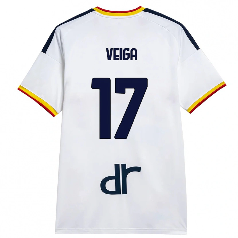 Danxen Dames Danilo Veiga #17 Wit Geel Rood Uitshirt Uittenue 2026/27 T-Shirt