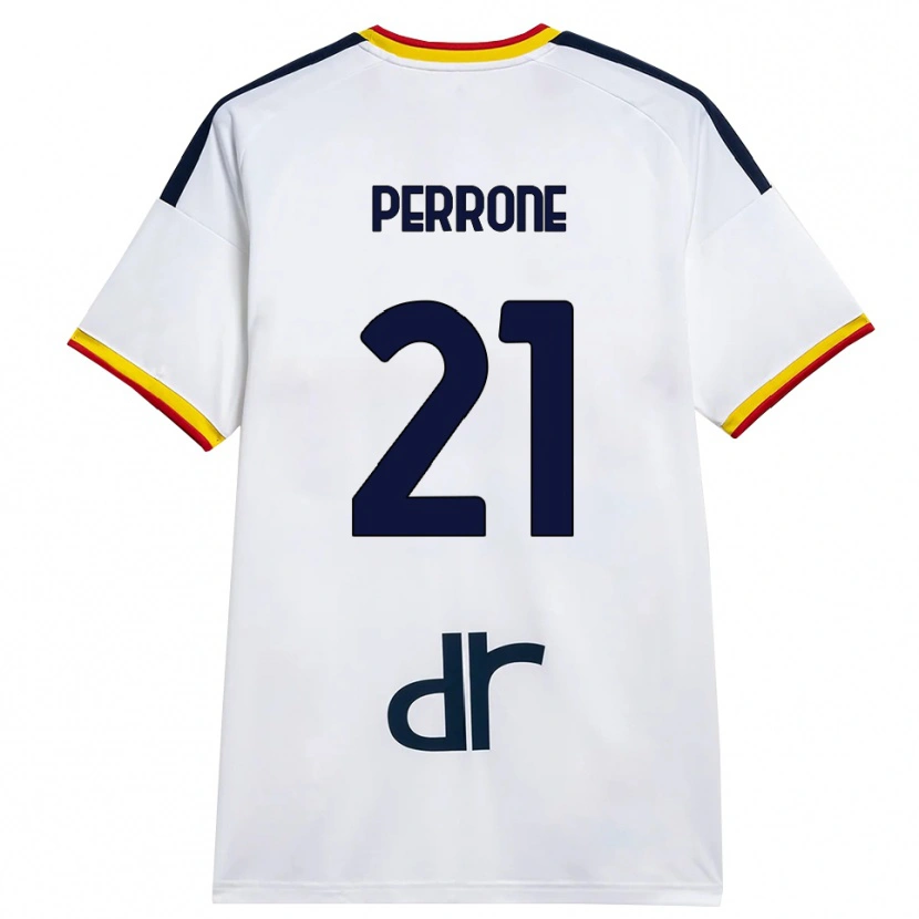 Danxen Dames Samuele Perrone #21 Wit Geel Rood Uitshirt Uittenue 2026/27 T-Shirt