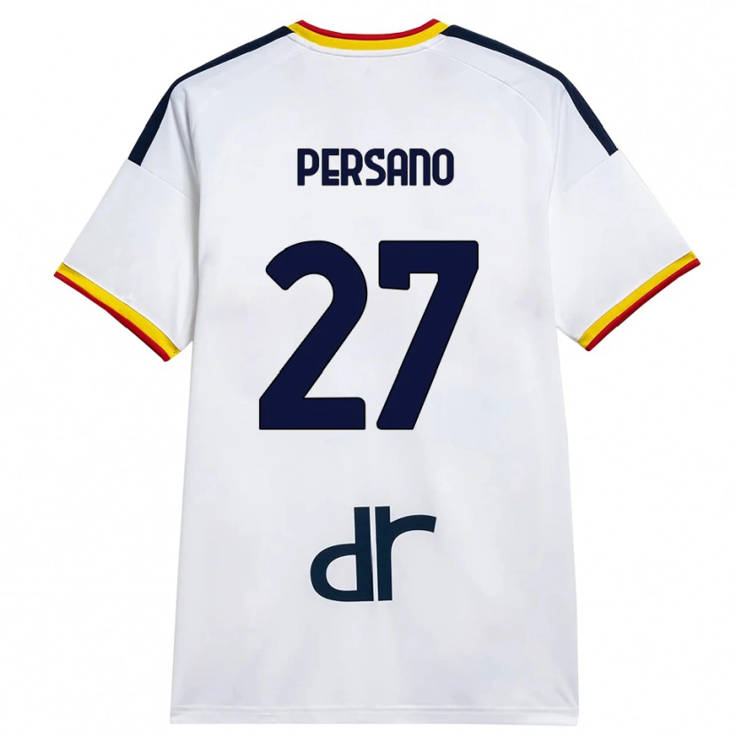 Danxen Dames Emanuele Persano #27 Wit Geel Rood Uitshirt Uittenue 2026/27 T-Shirt