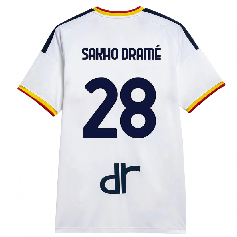 Danxen Dames Samba Sakho Dramé #28 Wit Geel Rood Uitshirt Uittenue 2026/27 T-Shirt