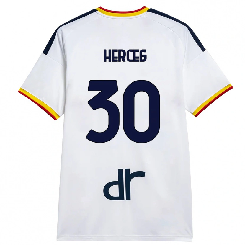 Danxen Dames Lovro Herceg #30 Wit Geel Rood Uitshirt Uittenue 2026/27 T-Shirt