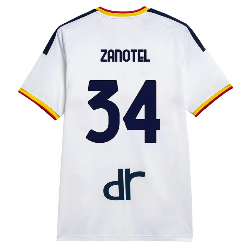 Danxen Dames Giovanni Zanotel #34 Wit Geel Rood Uitshirt Uittenue 2026/27 T-Shirt