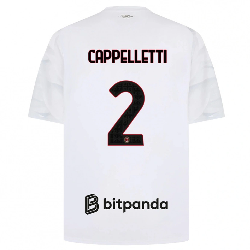 Danxen Dames Mattia Cappelletti #2 Wit Rood Zwart Uitshirt Uittenue 2026/27 T-Shirt