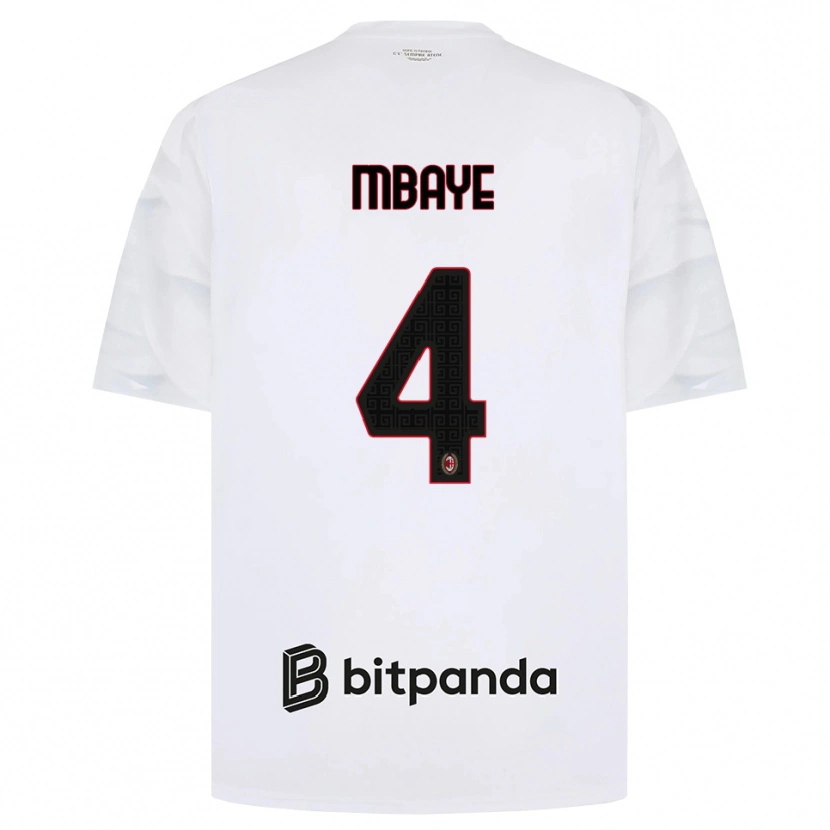 Danxen Dames Astin Mbaye #4 Wit Rood Zwart Uitshirt Uittenue 2026/27 T-Shirt