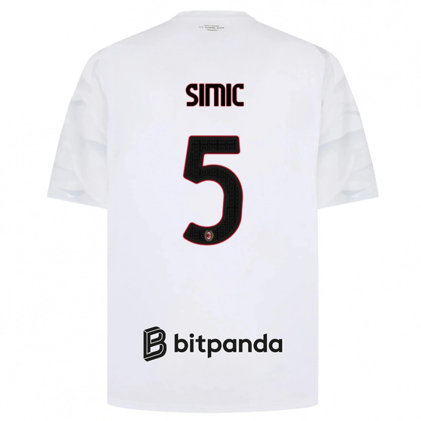 Danxen Dames Jan-Carlo Simic #5 Wit Rood Zwart Uitshirt Uittenue 2026/27 T-Shirt