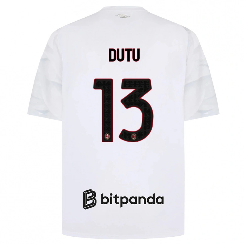 Danxen Dames Matteo Dutu #13 Wit Rood Zwart Uitshirt Uittenue 2026/27 T-Shirt