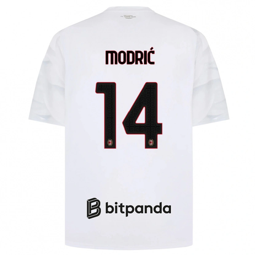 Danxen Dames Luka Modrić #14 Wit Rood Zwart Uitshirt Uittenue 2026/27 T-Shirt