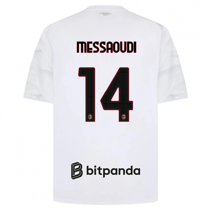 Danxen Dames Yanis Messaoudi #14 Wit Rood Zwart Uitshirt Uittenue 2026/27 T-Shirt