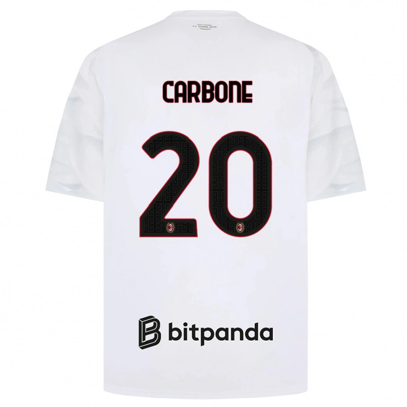 Danxen Dames Emanuele Carbone #20 Wit Rood Zwart Uitshirt Uittenue 2026/27 T-Shirt