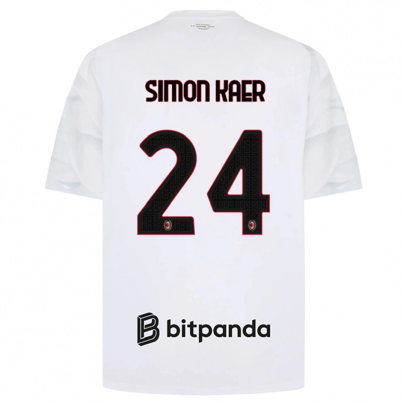 Danxen Dames Simon Kaer #24 Wit Rood Zwart Uitshirt Uittenue 2026/27 T-Shirt