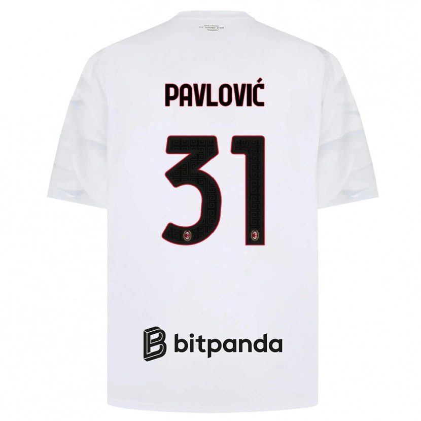 Danxen Dames Strahinja Pavlović #31 Wit Rood Zwart Uitshirt Uittenue 2026/27 T-Shirt