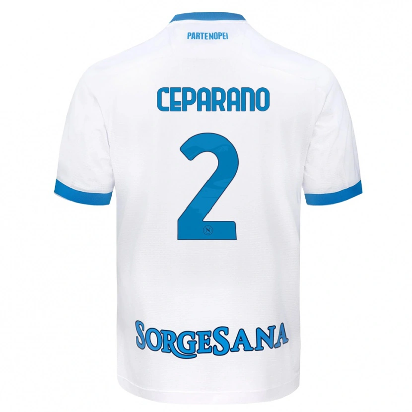 Danxen Dames Mario Ceparano #2 Wit Hemelsblauw Uitshirt Uittenue 2026/27 T-Shirt