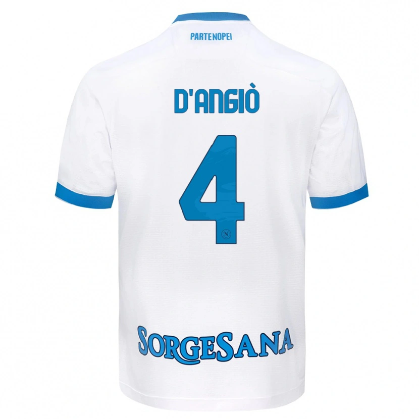 Danxen Dames Christian D'angiò #4 Wit Hemelsblauw Uitshirt Uittenue 2026/27 T-Shirt