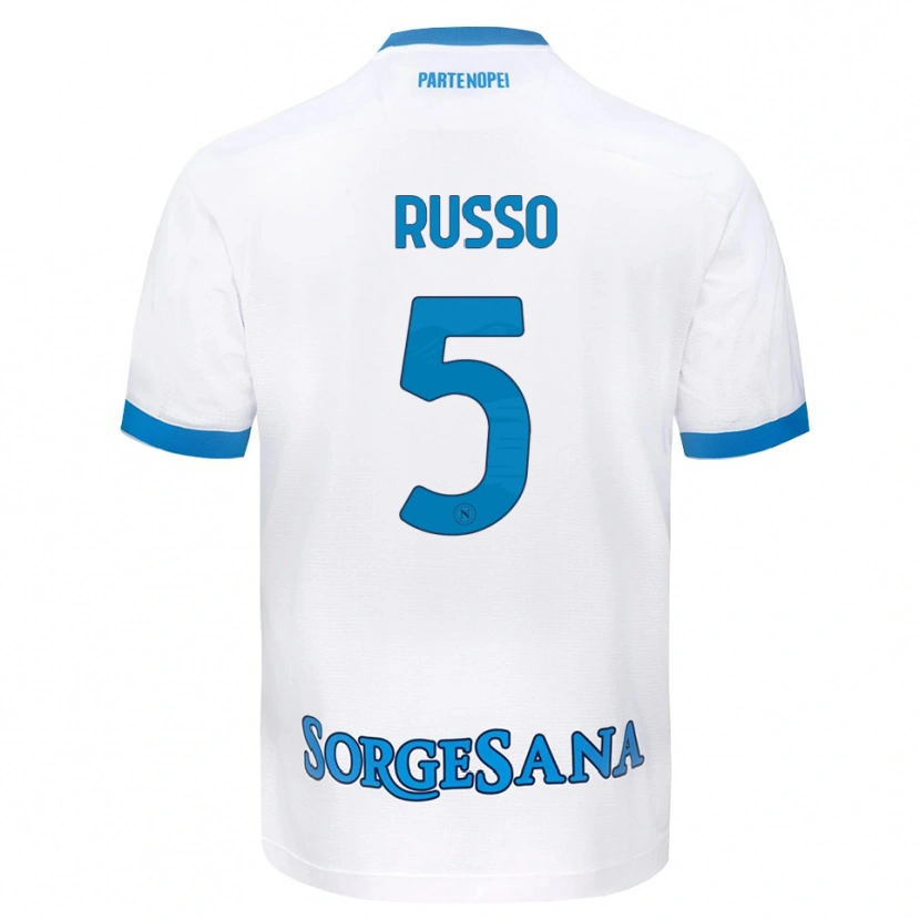 Danxen Dames Lorenzo Russo #5 Wit Hemelsblauw Uitshirt Uittenue 2026/27 T-Shirt