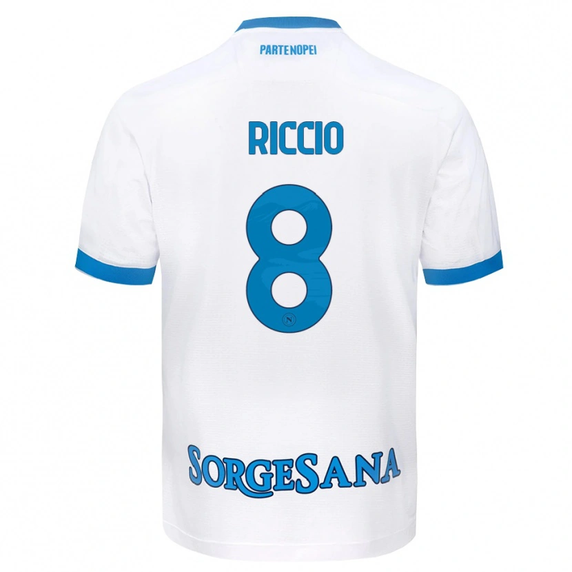 Danxen Dames Luigi Riccio #8 Wit Hemelsblauw Uitshirt Uittenue 2026/27 T-Shirt