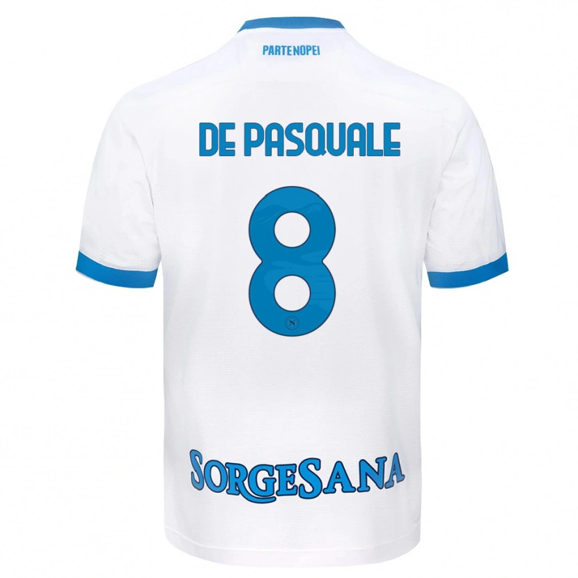 Danxen Dames Dylan De Pasquale #8 Wit Hemelsblauw Uitshirt Uittenue 2026/27 T-Shirt