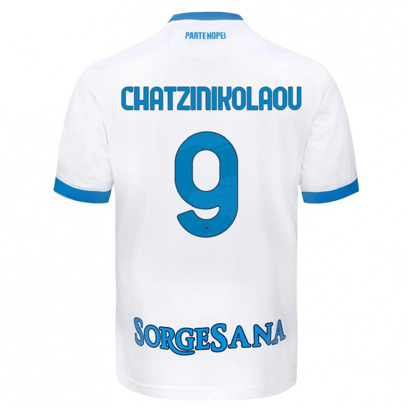 Danxen Dames Despoina Chatzinikolaou #9 Wit Hemelsblauw Uitshirt Uittenue 2026/27 T-Shirt