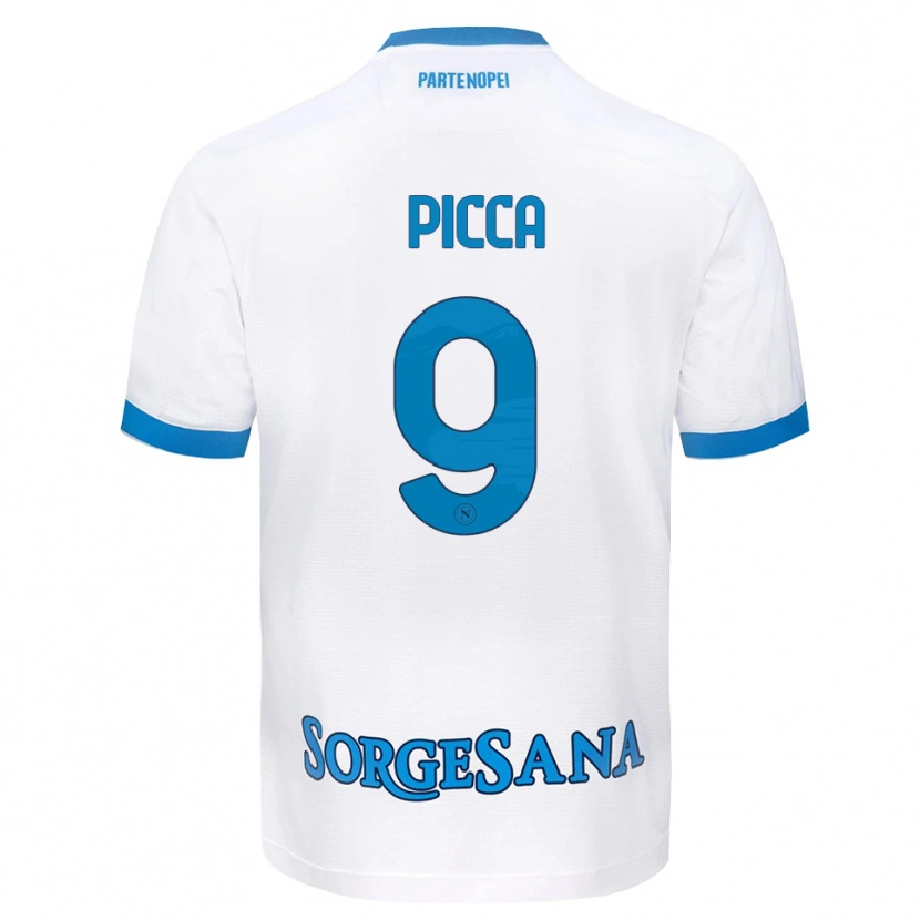 Danxen Dames Luigi Picca #9 Wit Hemelsblauw Uitshirt Uittenue 2026/27 T-Shirt