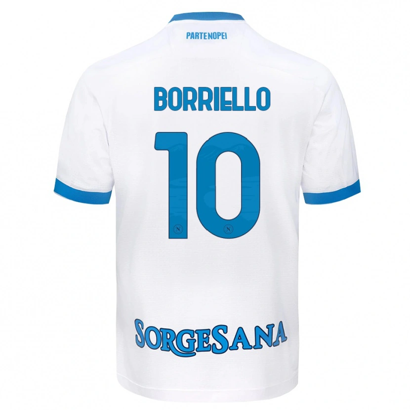 Danxen Dames Salvatore Borriello #10 Wit Hemelsblauw Uitshirt Uittenue 2026/27 T-Shirt