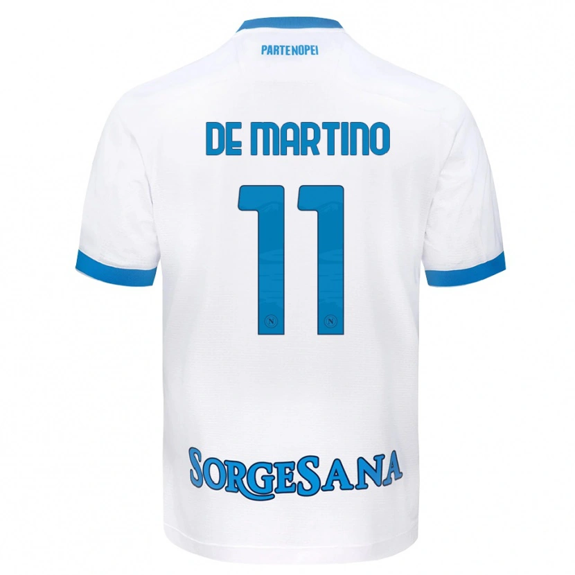Danxen Dames Giuseppe De Martino #11 Wit Hemelsblauw Uitshirt Uittenue 2026/27 T-Shirt