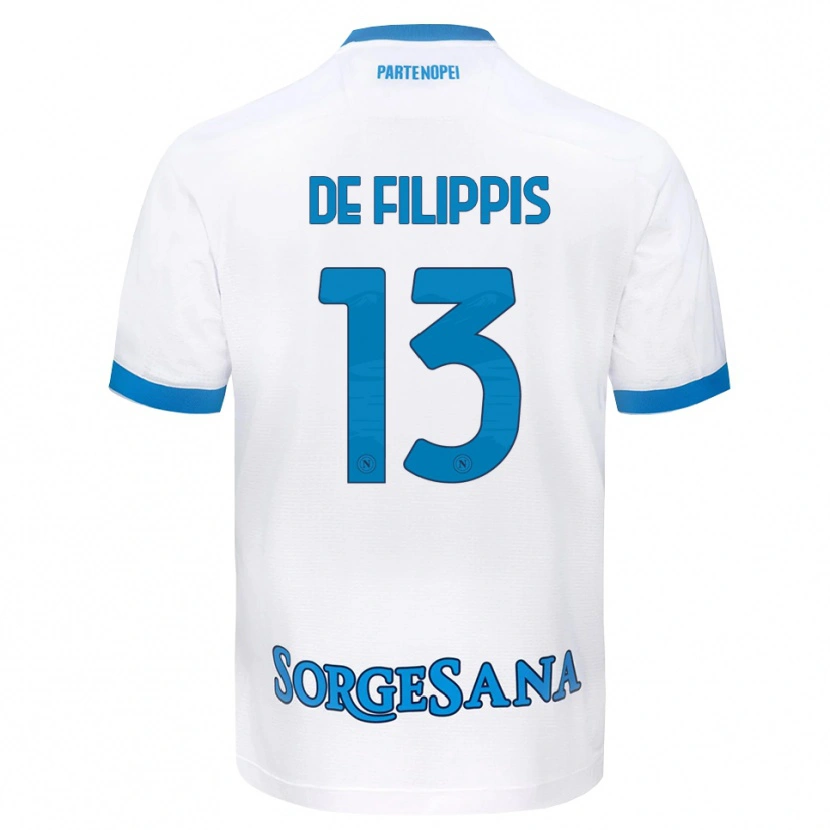 Danxen Dames Antonio De Filippis #13 Wit Hemelsblauw Uitshirt Uittenue 2026/27 T-Shirt